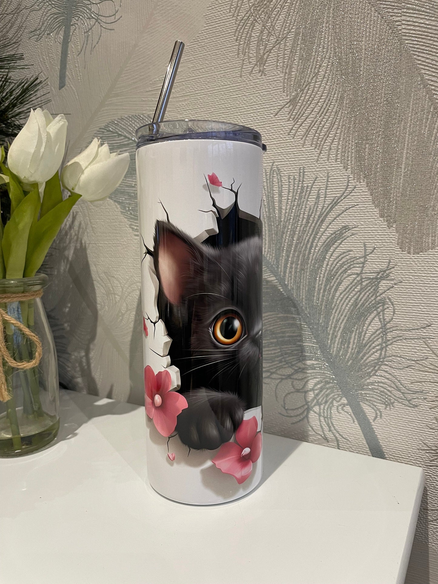 Black Kitten Cat 20oz Tumbler|