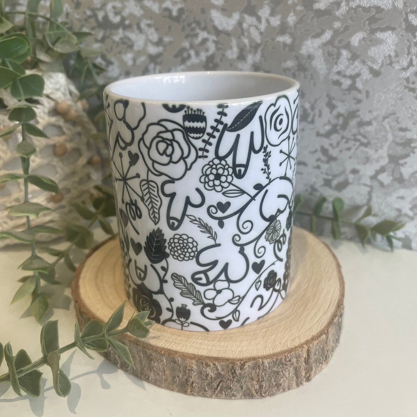 Funny Novelty Willy & Flowers Mug