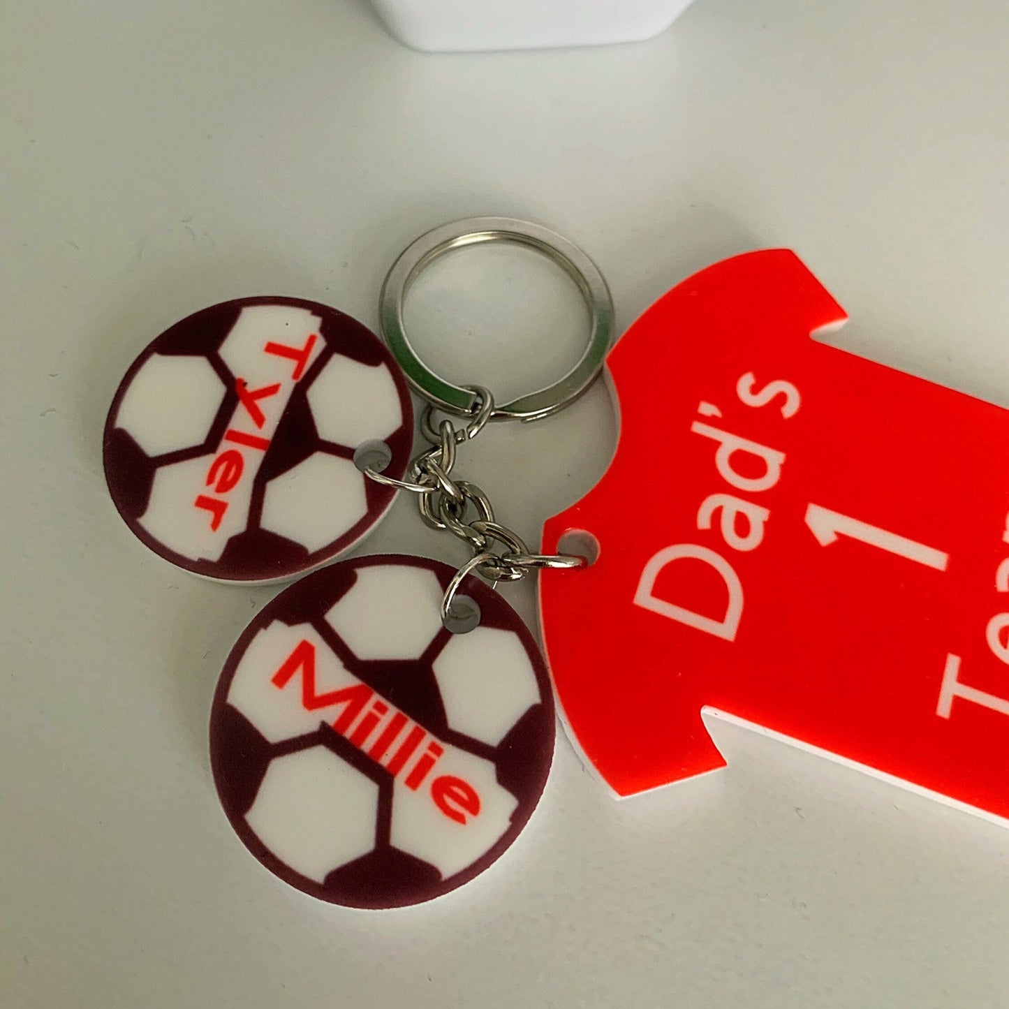 Dad's Football Team T-Shirt Keyring