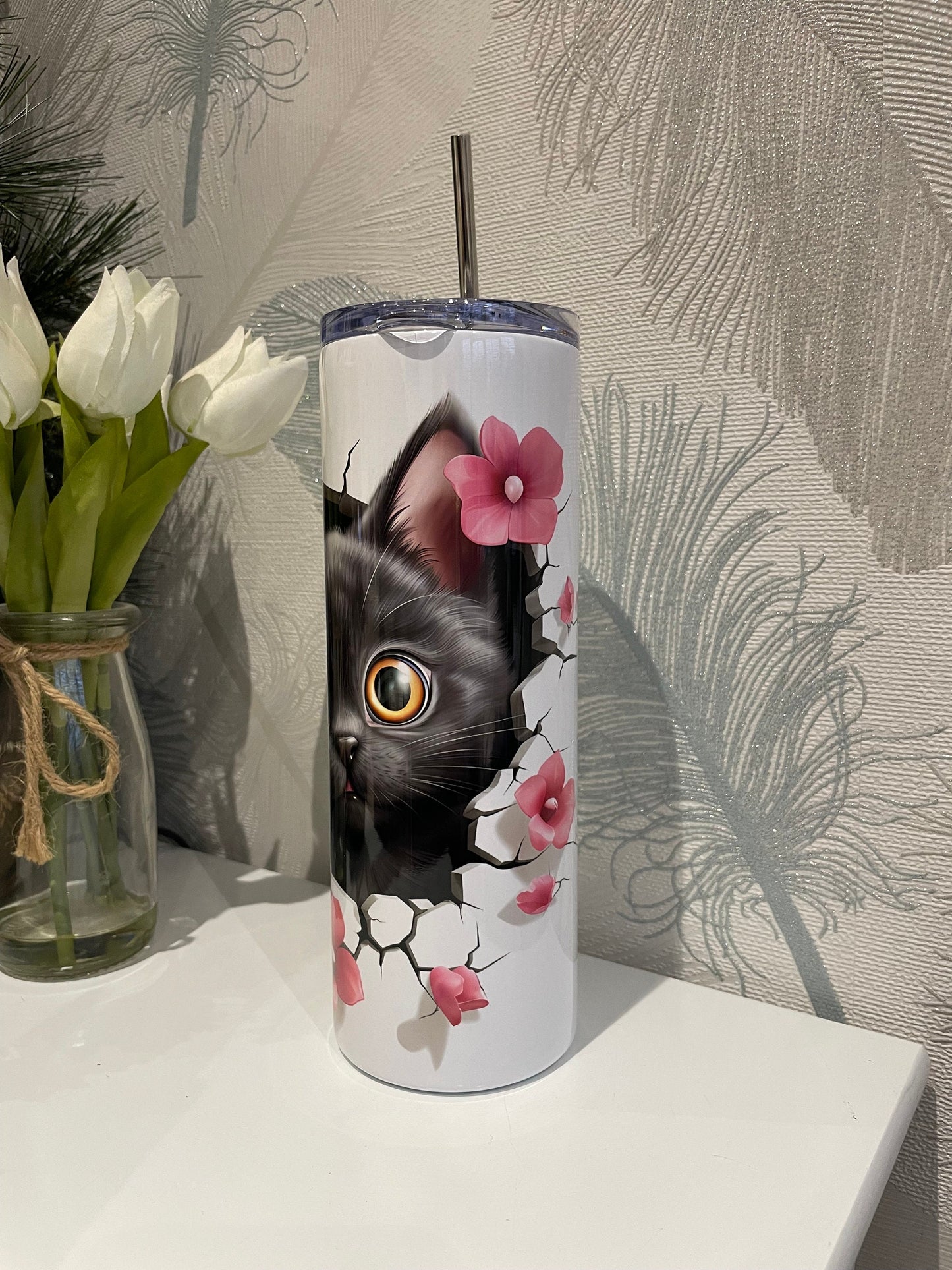 Black Kitten Cat 20oz Tumbler|