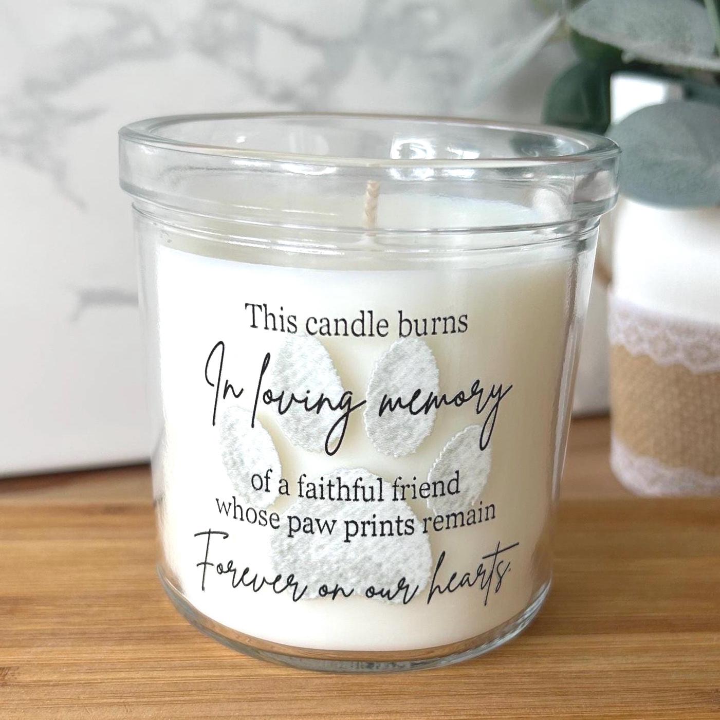 Remembrance Paw Prints Forever In Our Heart Candle