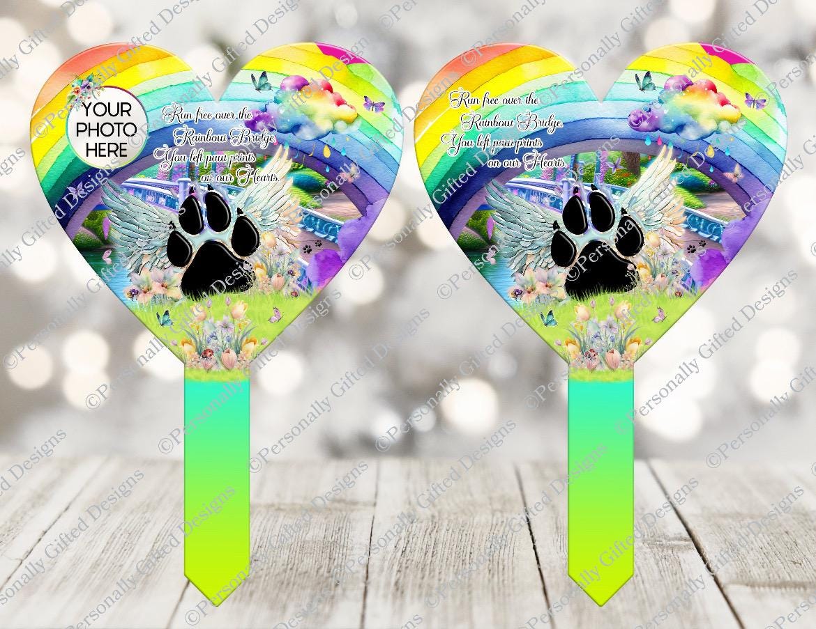 Rainbow Pet Memorial Grave Decoration