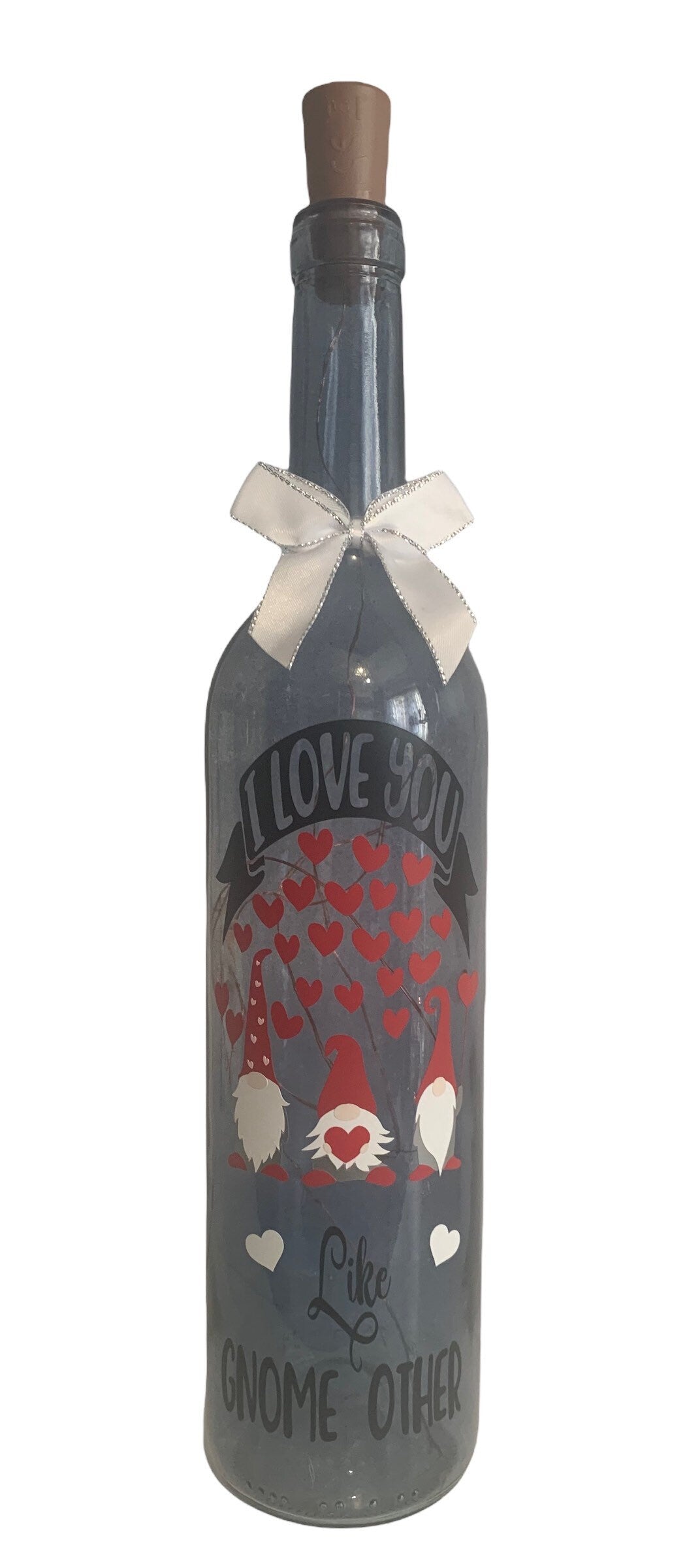 'I Love You like Gnome Other' LED Light Up Wine Bottles