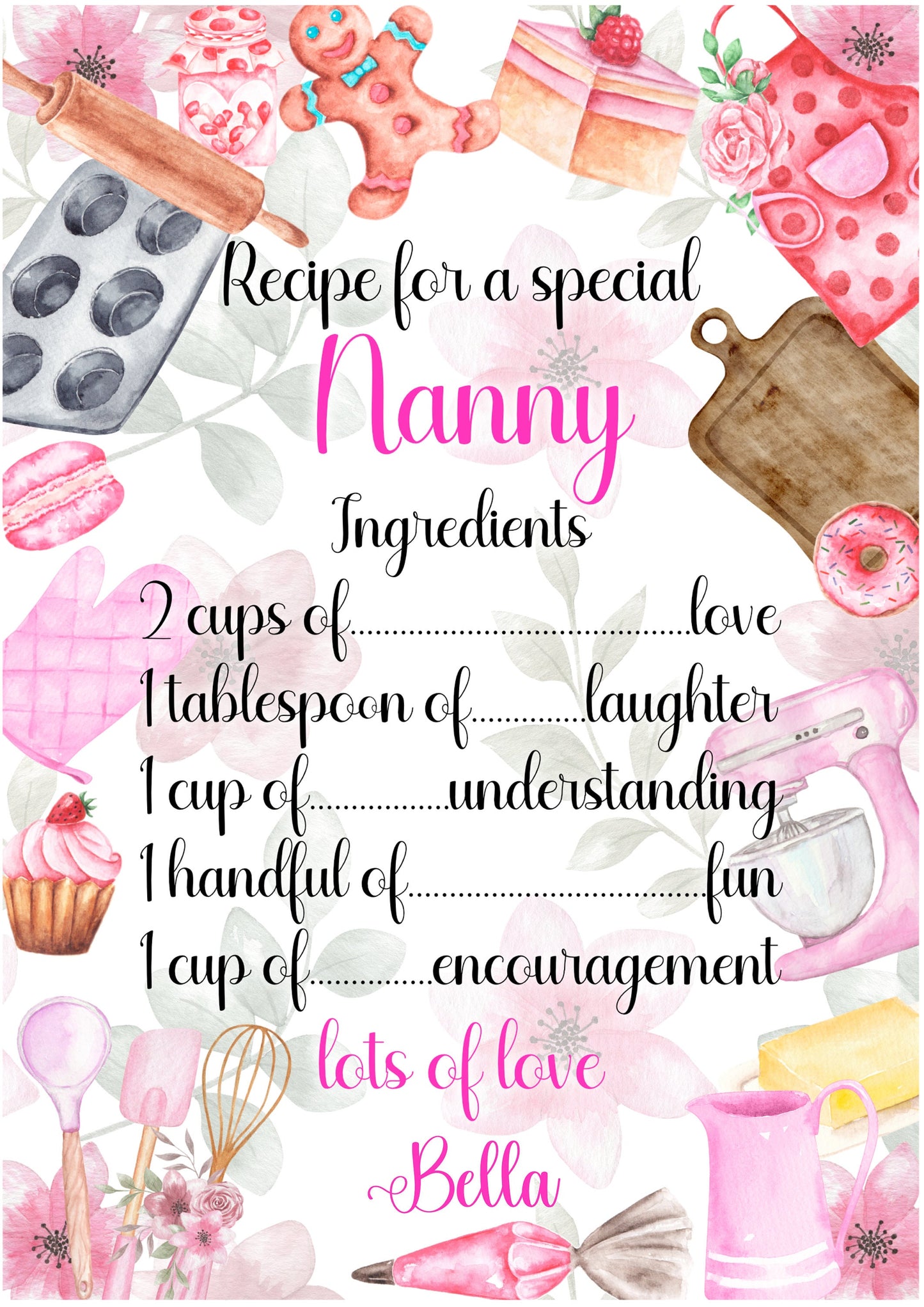 Recipe For A Special Nanny Plaque