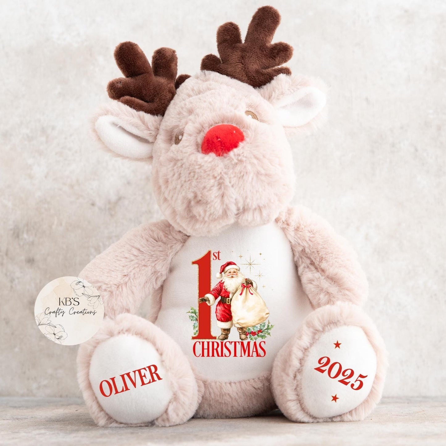 1st Christmas Reindeer Teddy