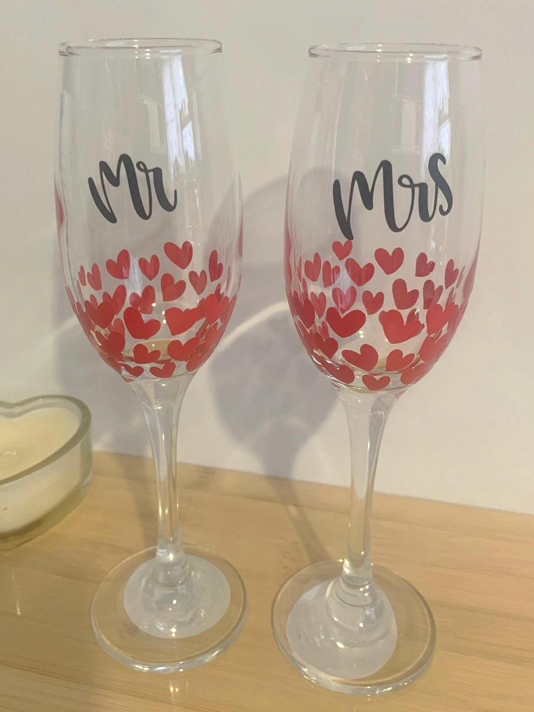 Mr & Mrs Champagne Glass Flutes