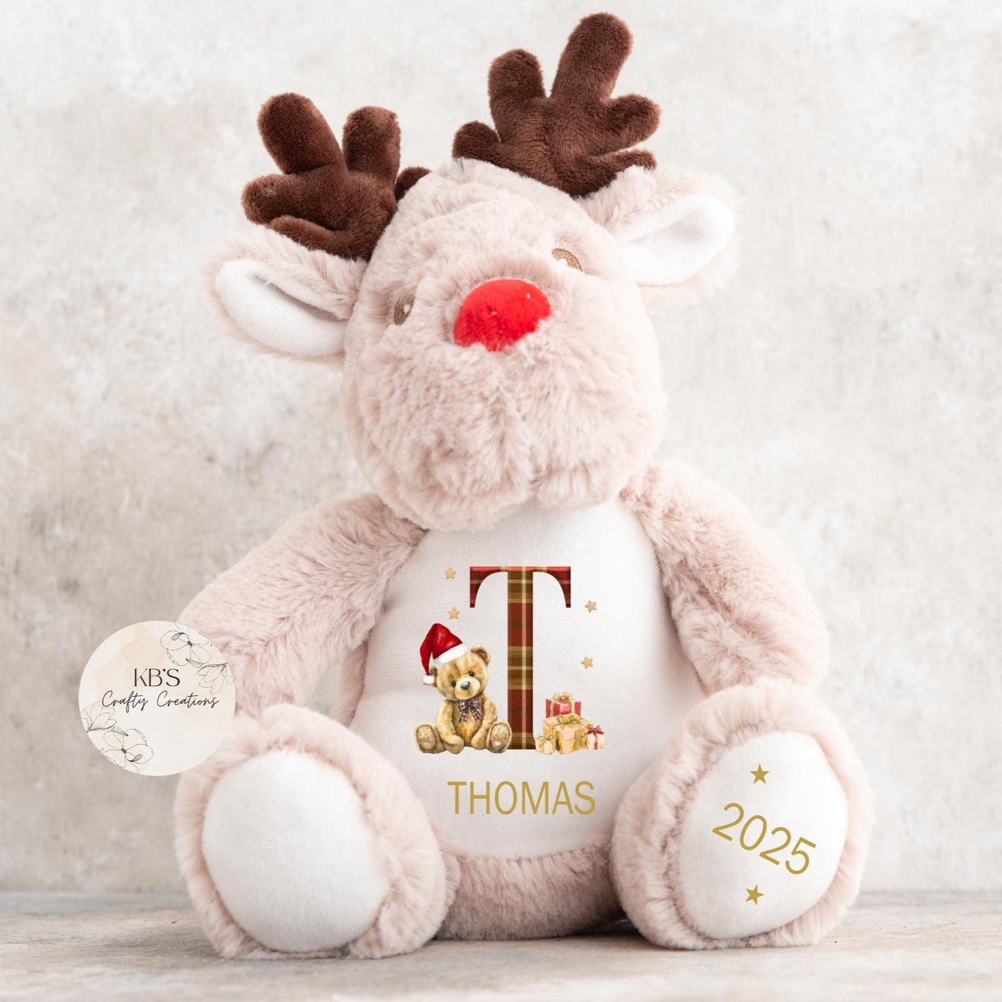 Personalised Christmas Reindeer Teddy