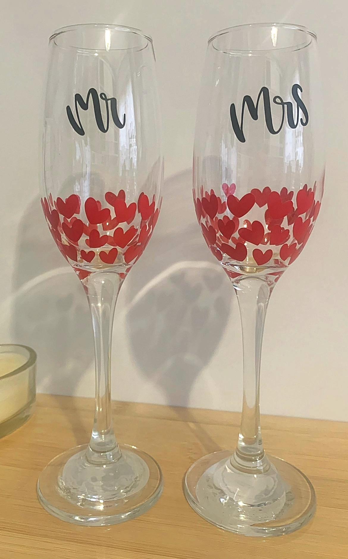 Mr & Mrs Champagne Glass Flutes
