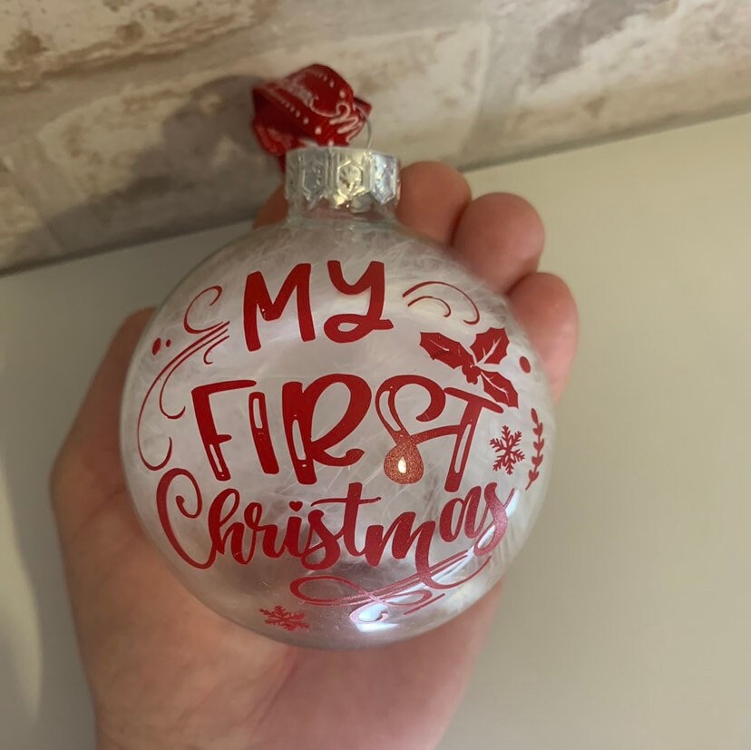 My First Christmas Feathered Bauble