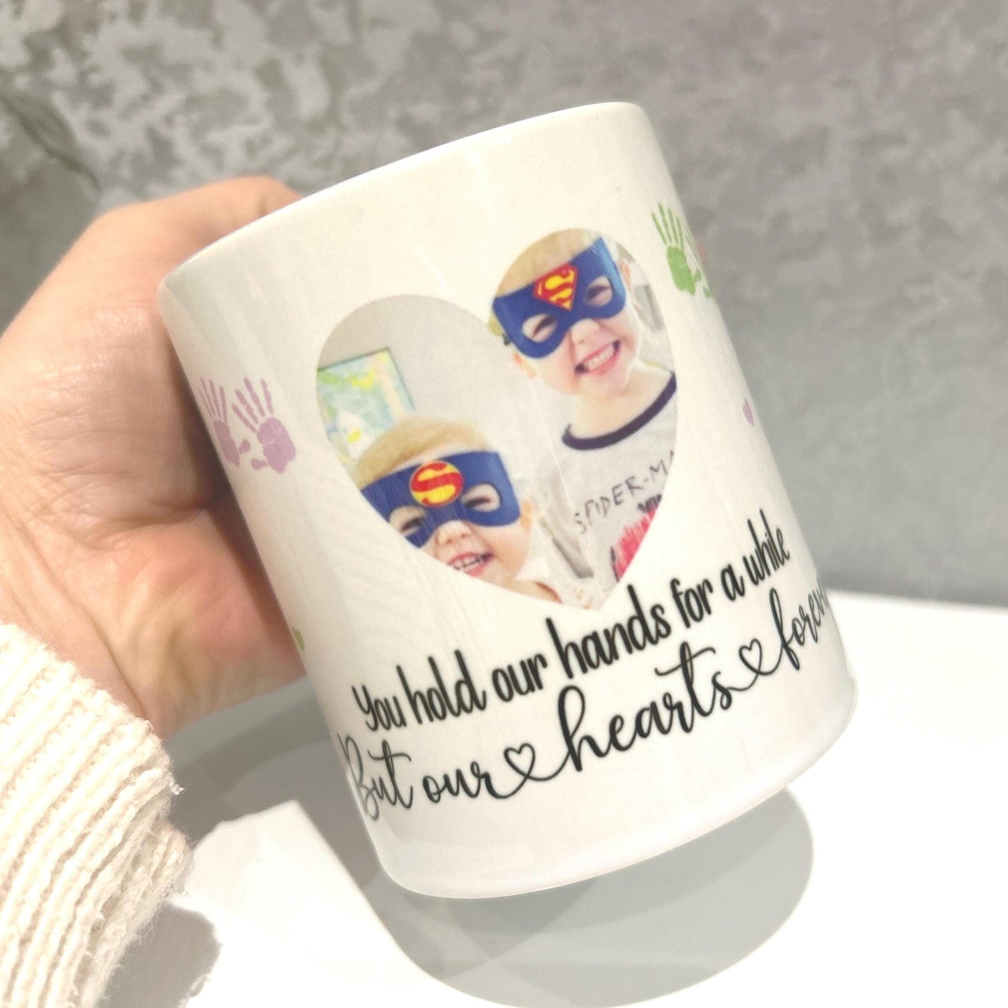 You Hold Our Hands For A While Photo Mug