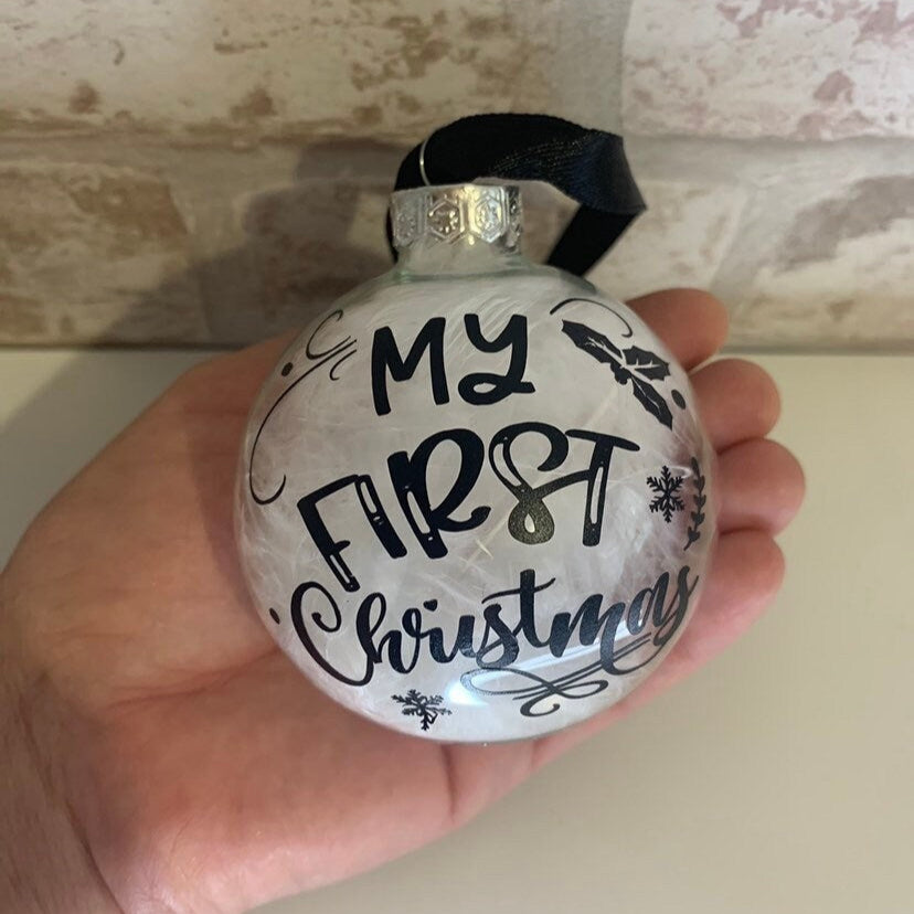 My First Christmas Feathered Bauble
