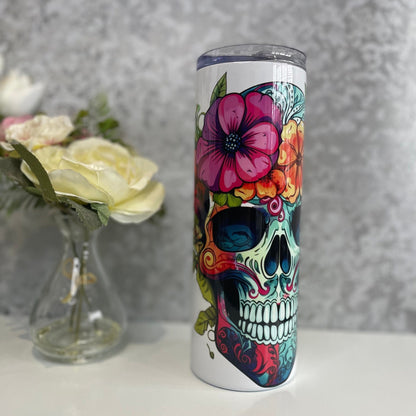 Skull With Flowers 20oz Tumbler