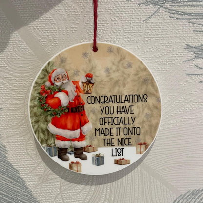 Your On Santa's Nice List Bauble