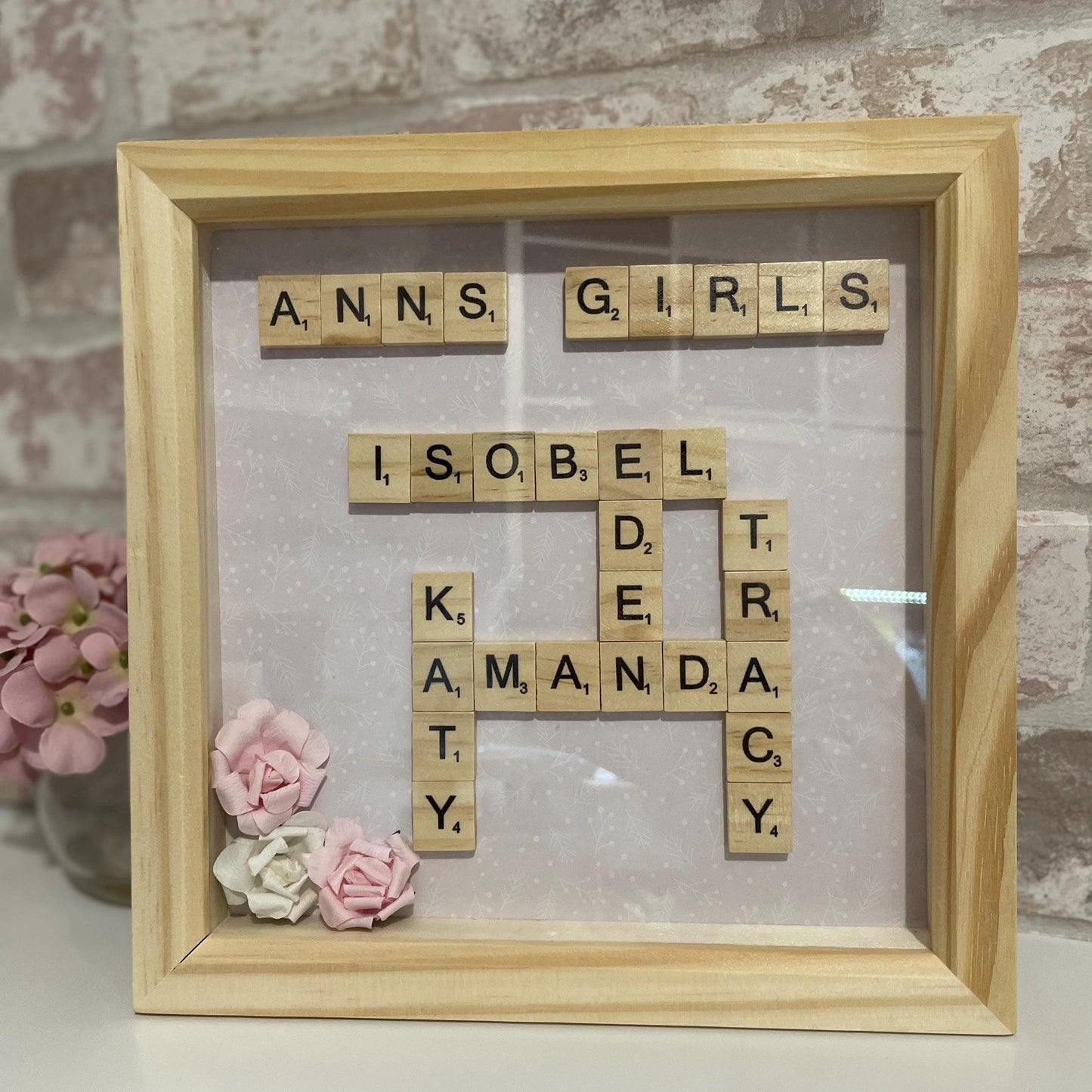 Personalised Scrabble Letter family Frame Gift
