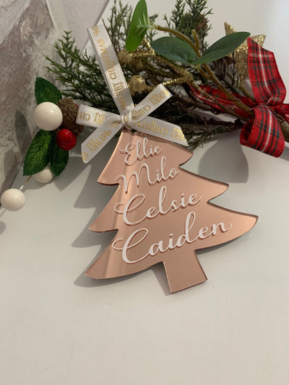 Personalised Christmas Tree Shaped Bauble decoration