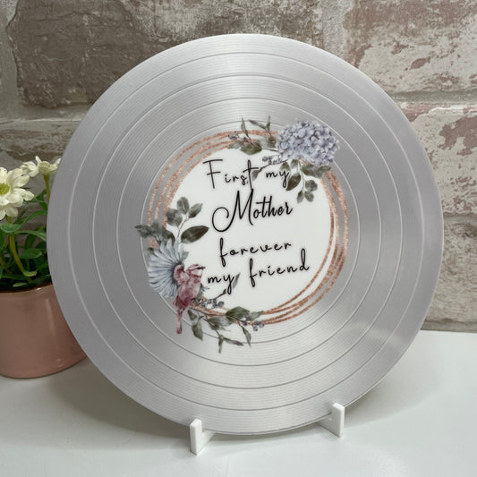 First My Mother, Forever My Friend Record Vinyl Player Gift