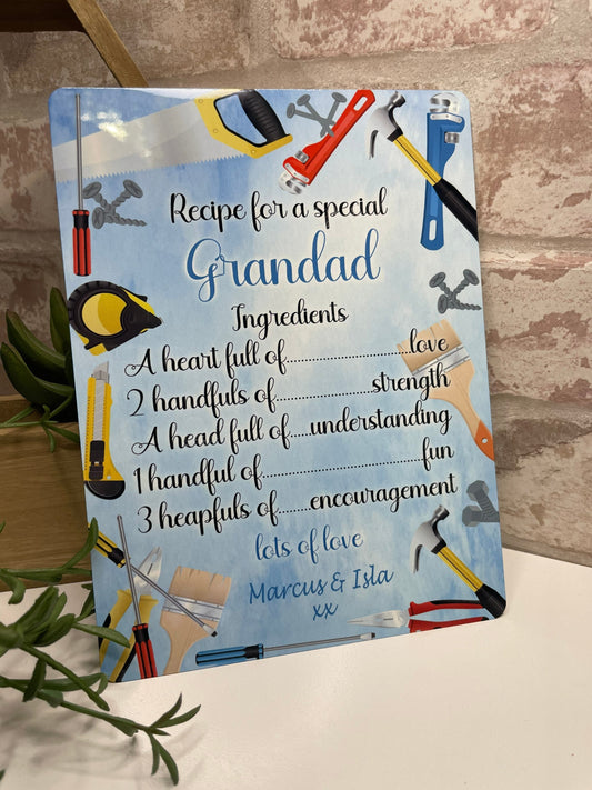 Recipe For A Special Grandad Plaque