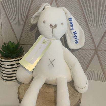Personalised New-Born Arrival Soft White Bunny