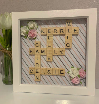 Personalised Scrabble Letter family Frame Gift