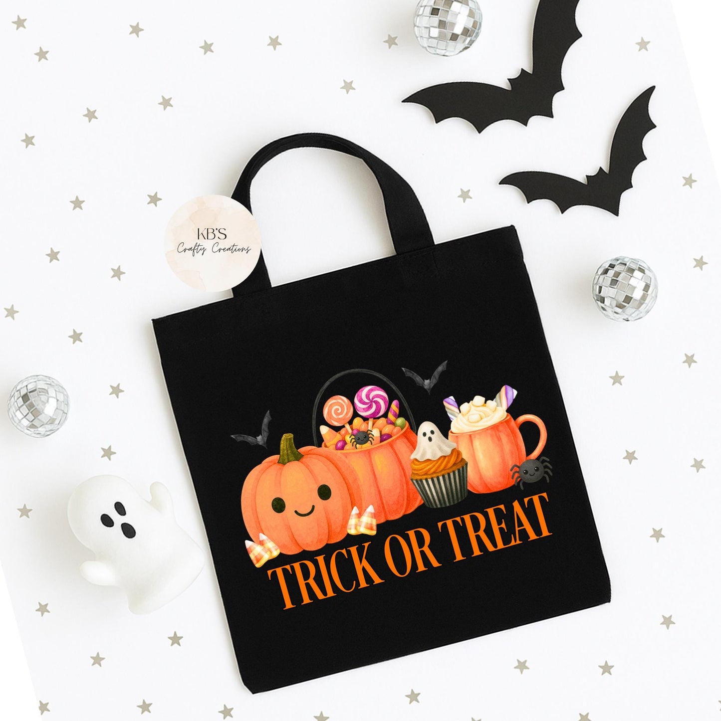 Ghostly Trick or Treat Tote Bags