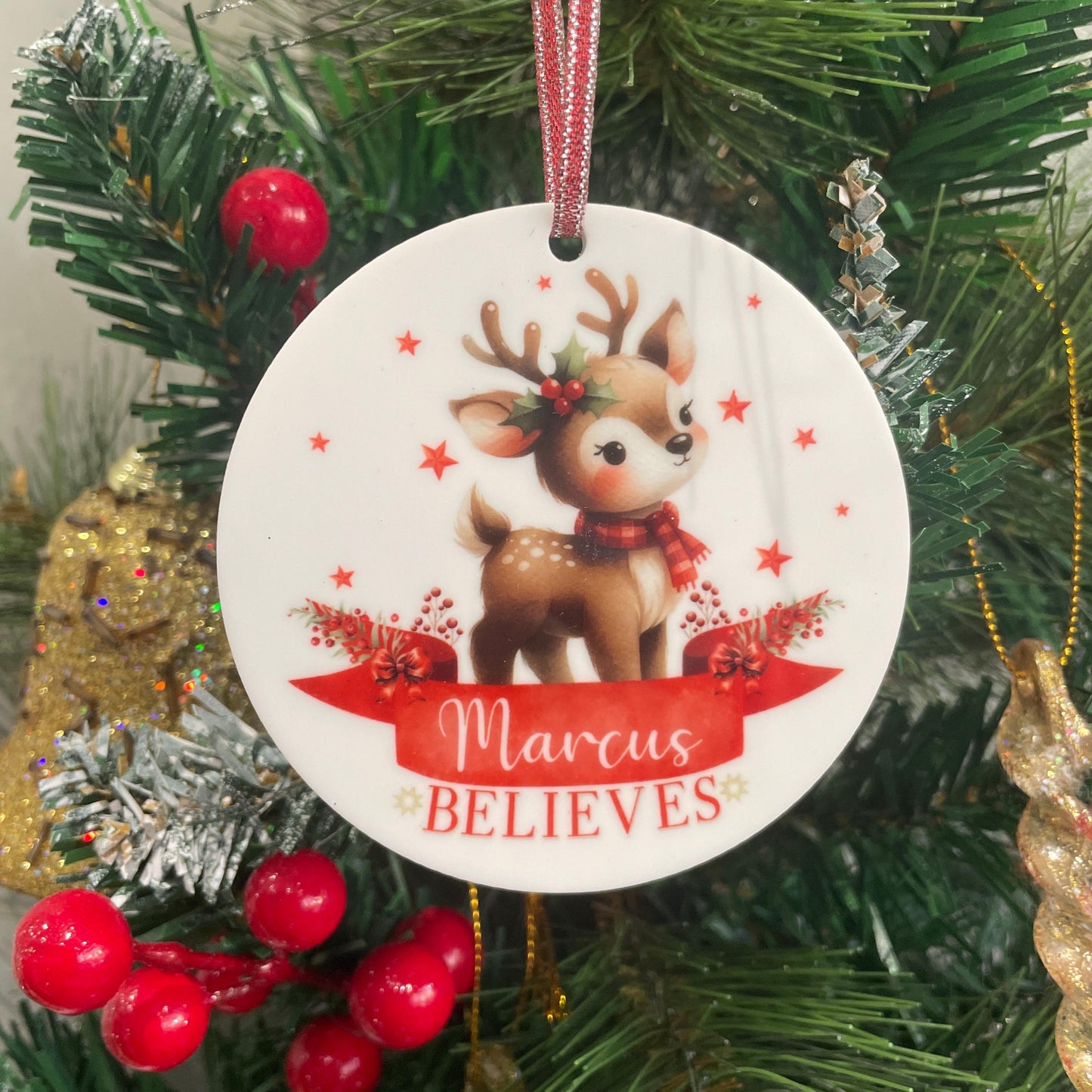 Personalised Believes Tree Bauble