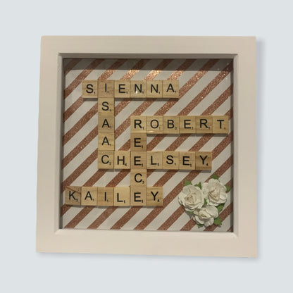 Personalised Scrabble Letter family Frame Gift