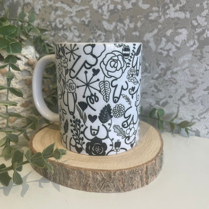 Funny Novelty Willy & Flowers Mug