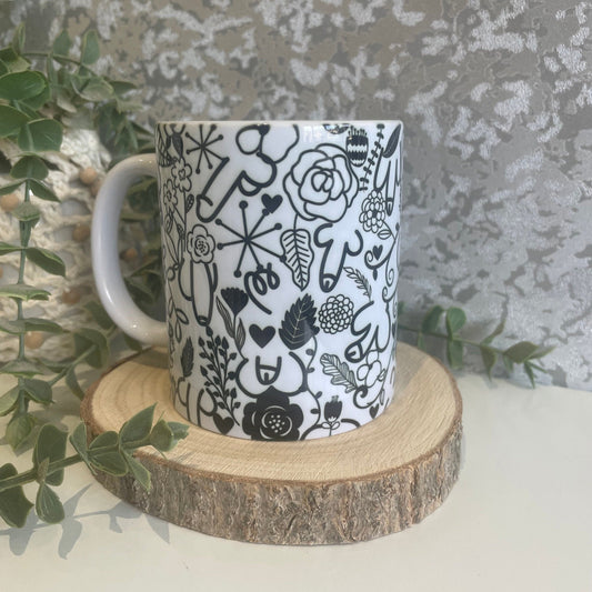 Funny Novelty Willy & Flowers Mug