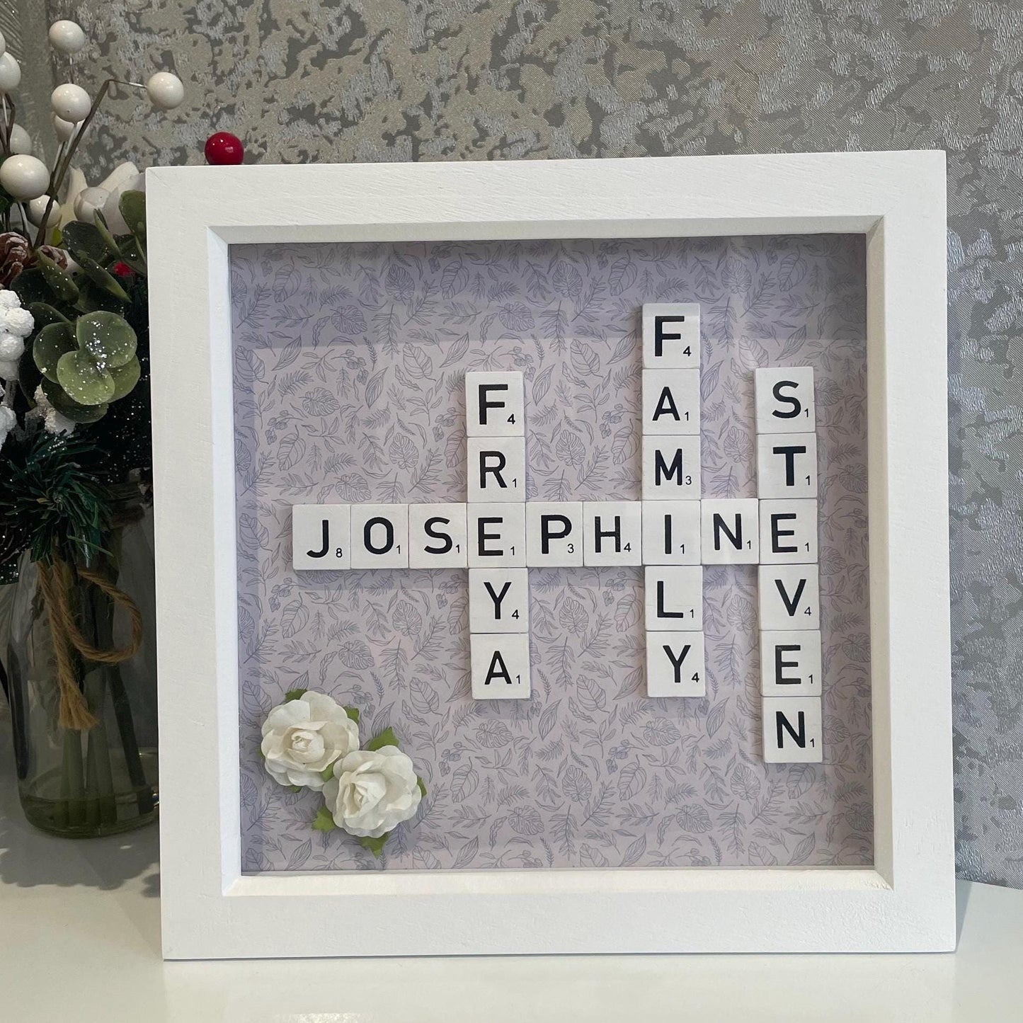 Personalised Scrabble Letter family Frame Gift