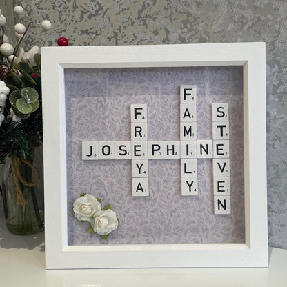 Personalised Scrabble Letter family Frame Gift
