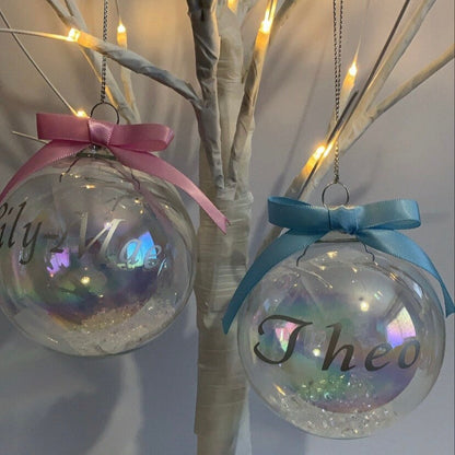 Personalised Iridescent Christmas Bauble