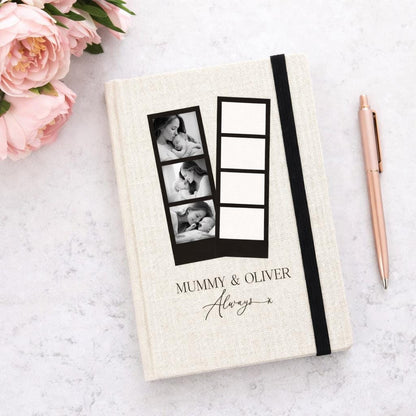 Photo Collage Linen Journal - Notebook for Mum