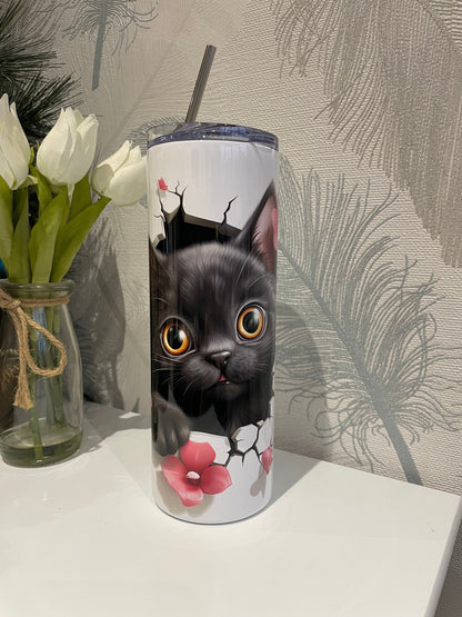 Black Kitten Cat 20oz Tumbler|