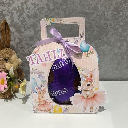 Personalised Easter Bunny Egg Holder | Kids Custom Name Easter Gift Treat Box