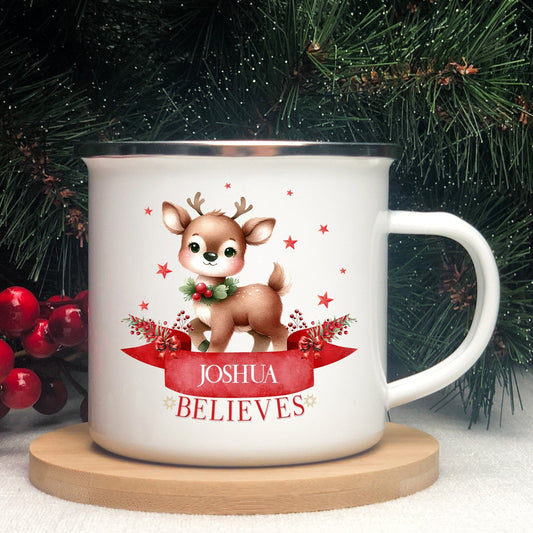 Cute Reindeer - I Believe In Santa Mug