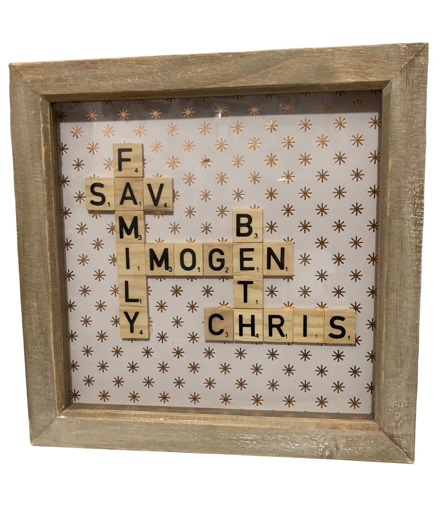 Personalised Scrabble Letter family Frame Gift