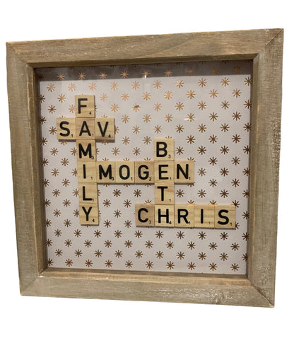 Personalised Scrabble Letter family Frame Gift