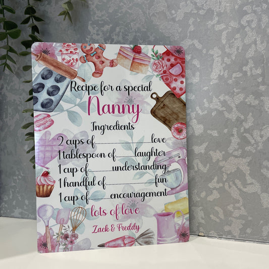 Recipe For A Special Nanny Plaque