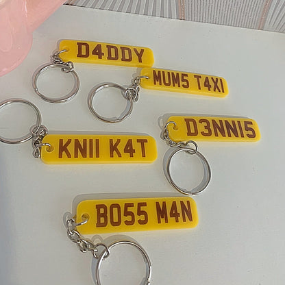 License Plate Keychain - Number Plate Keyring