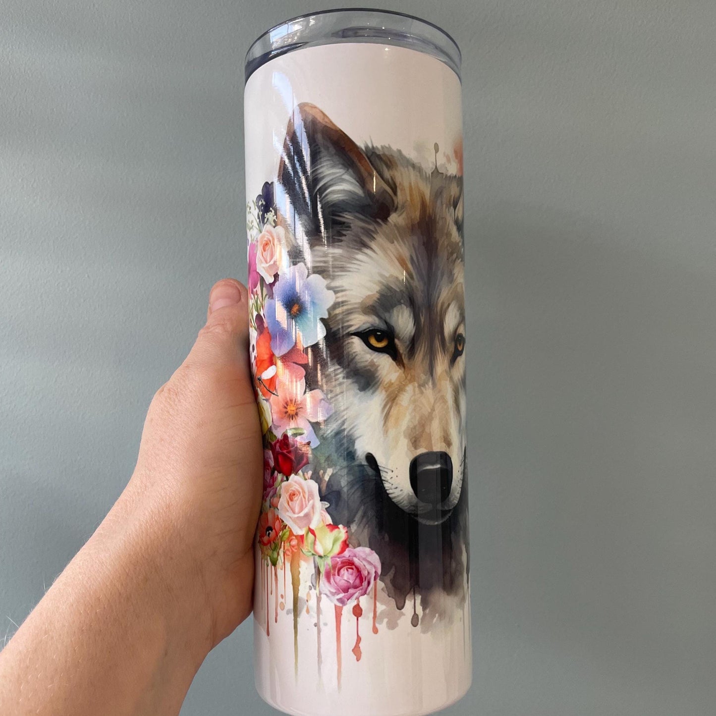 Floral Wolf Tumbler