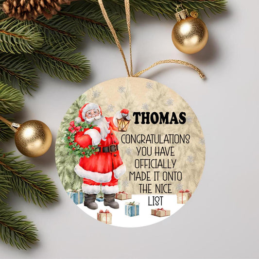 Your On Santa's Nice List Bauble