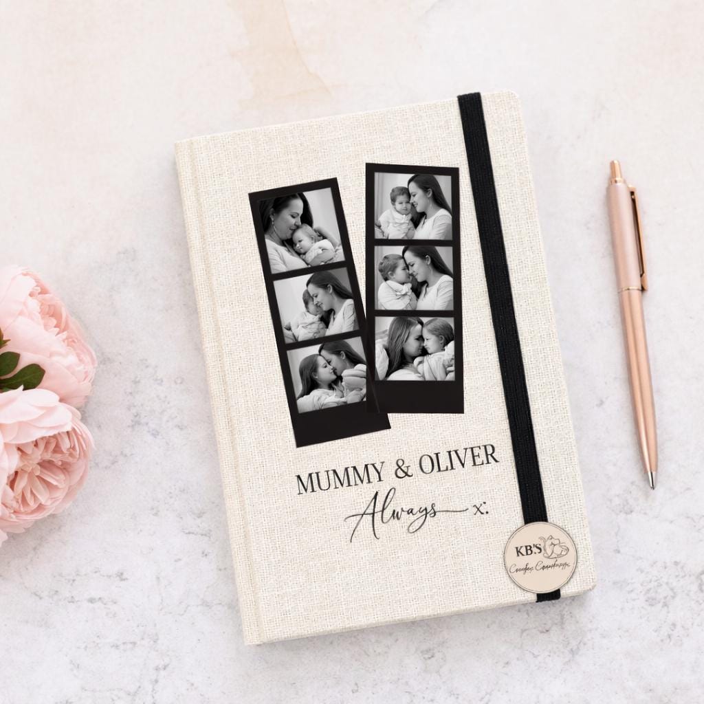 Photo Collage Linen Journal - Notebook for Mum
