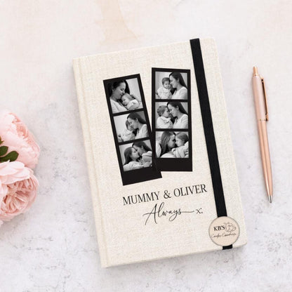 Photo Collage Linen Journal - Notebook for Mum