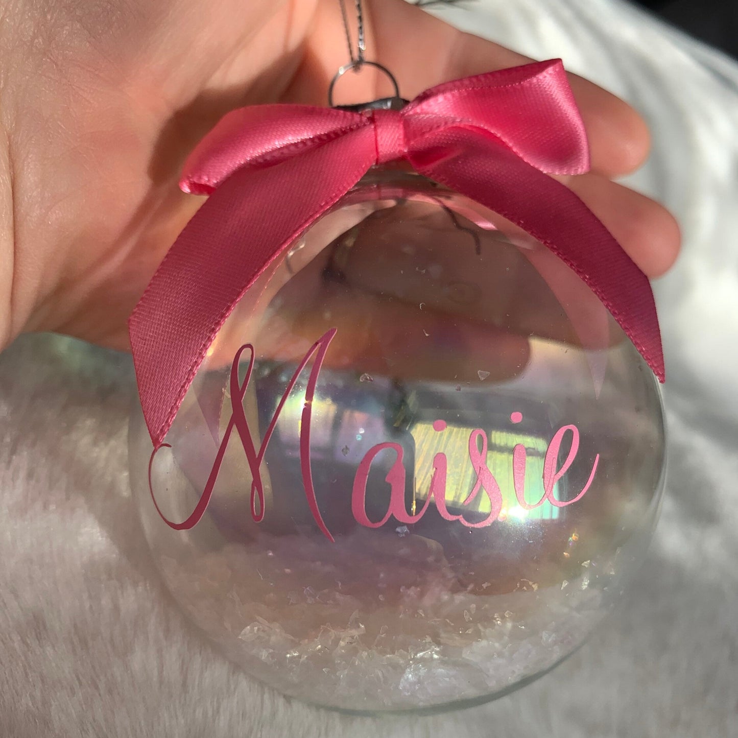 Personalised Iridescent Christmas Bauble