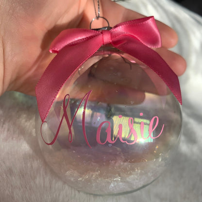 Personalised Iridescent Christmas Bauble