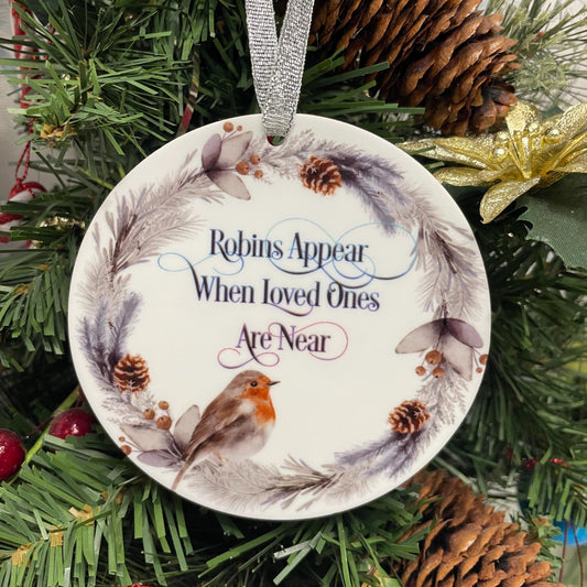 Robins Appear Wreath Bauble