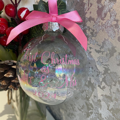 First Christmas as Mr and Mrs Christmas Bauble