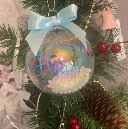 Personalised Iridescent Christmas Bauble