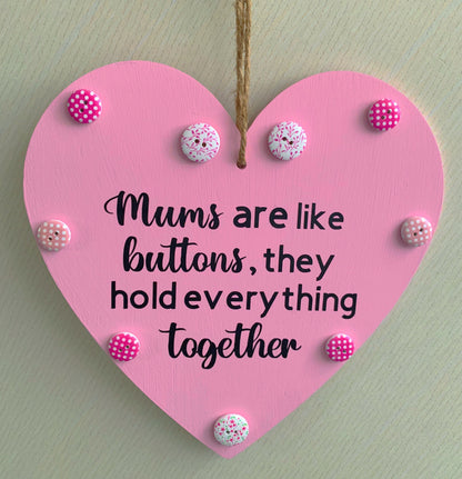 Mums Are Like Buttons Wooden Hanging Plaque