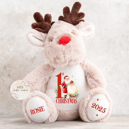 1st Christmas Reindeer Teddy